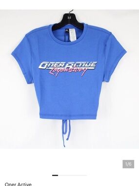 ISO Oner active retro blue legendary crop baby tee